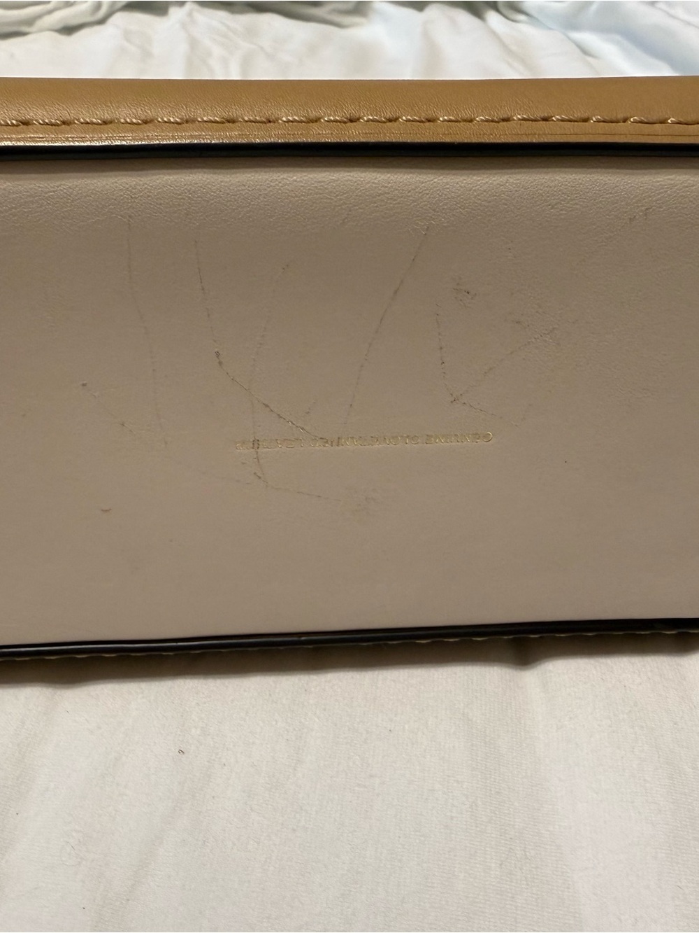Coach Frame Colorblock Leather Crossbody Bag - Peach & White - Picture 12 of 12